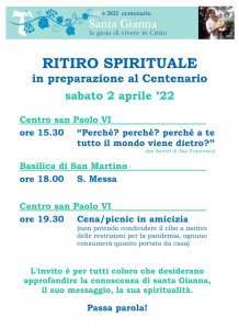 02 04 2022 Ritiro Spirituale